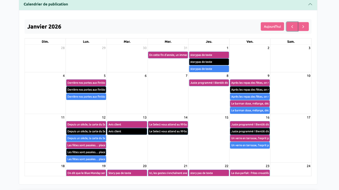 Un planning de publication en temps réel !